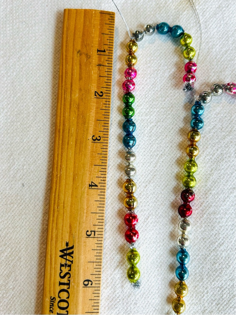 🎄 Vintage repurposed mercury glass garland candy cane holiday Christmas ornament - Picture 5 of 8